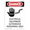 Signmission Safety Sign, OSHA Danger, 14" Height, Electrical Equipment, Portrait OS-DS-D-1014-V-1195 - alternate 1
